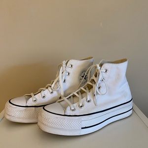 White Platform Converse